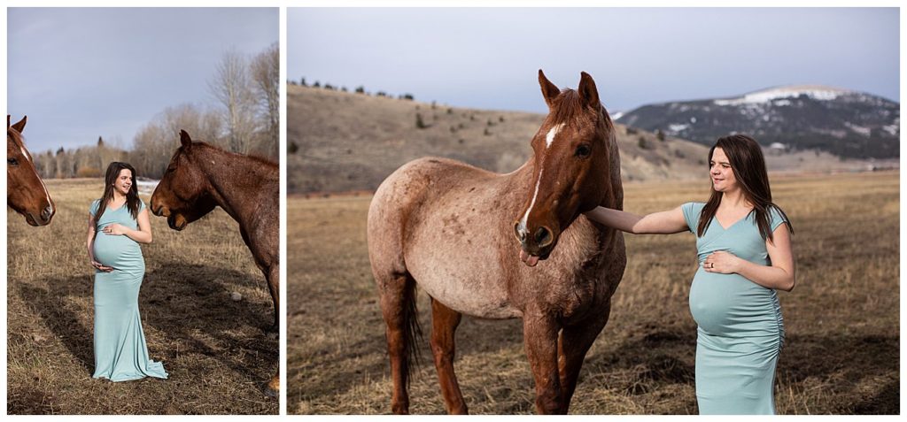 Montana Maternity photo with horse